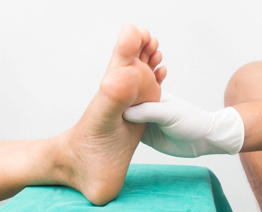 Diabetic Foot Care doc examining neuropathic foot