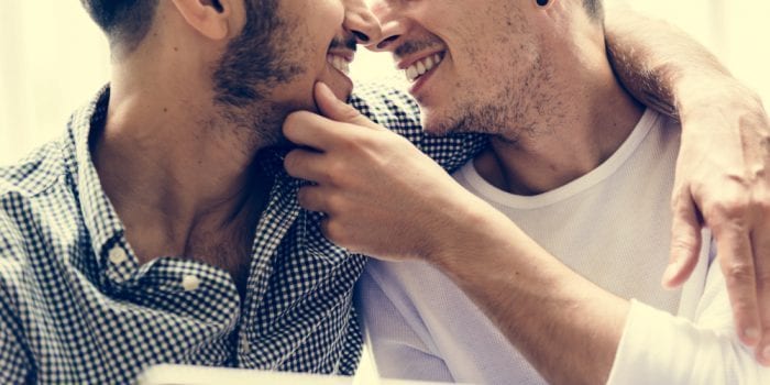 cannabis flower represented by two men kissing