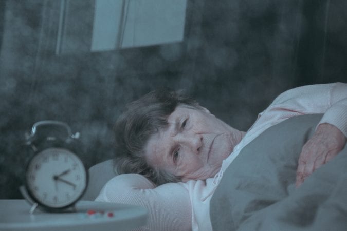 Old Woman Dementia up in middle of night