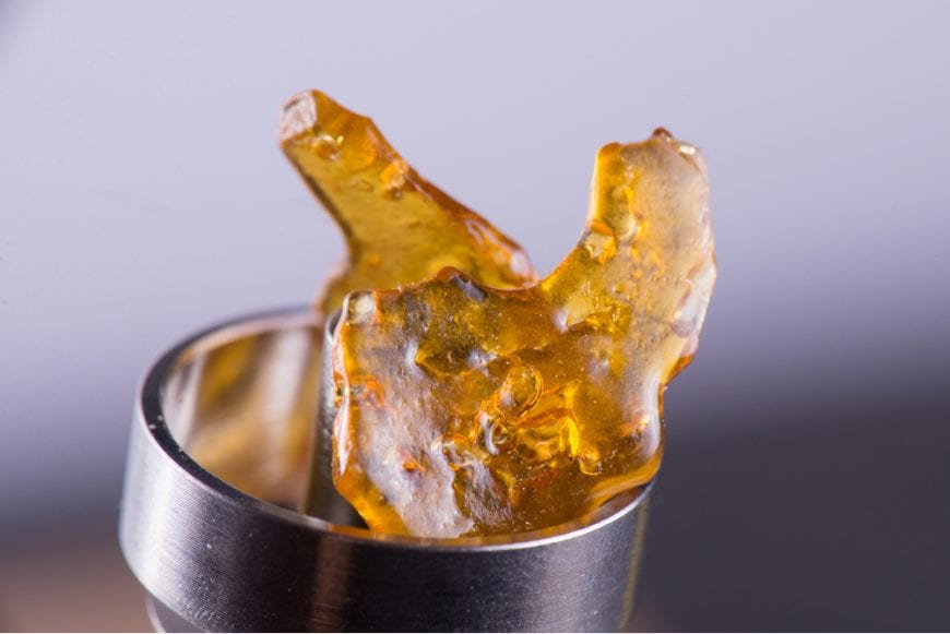 can you overdose on weed? not this Cannabis concentrate inside titanium dab ring close up