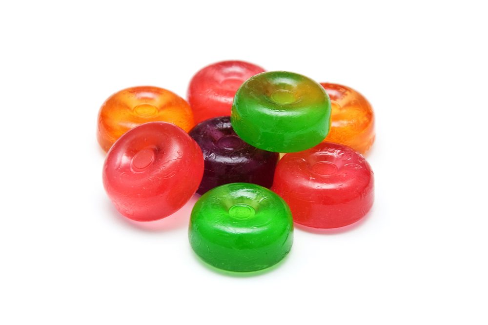 multi coloured hard candies in a pile