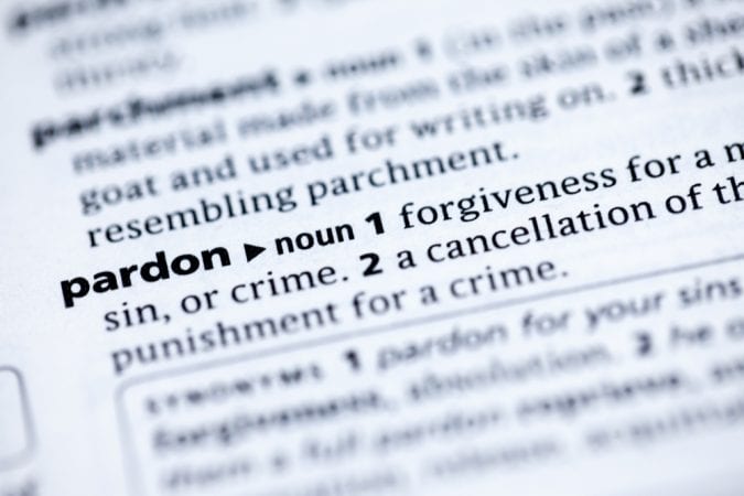 Pardoned in dictionary