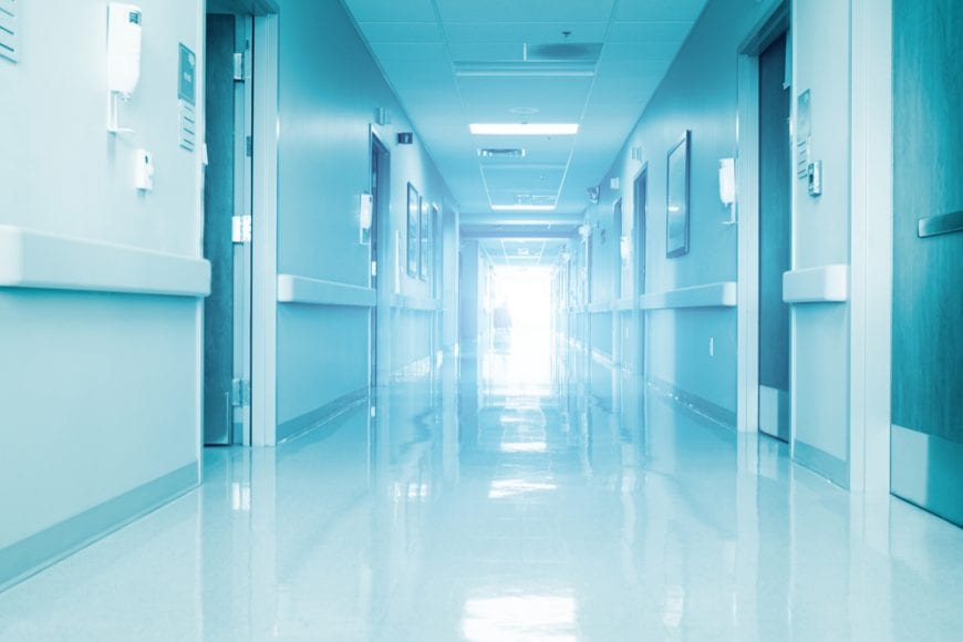hospital hallway that could contain dangerous bacteria