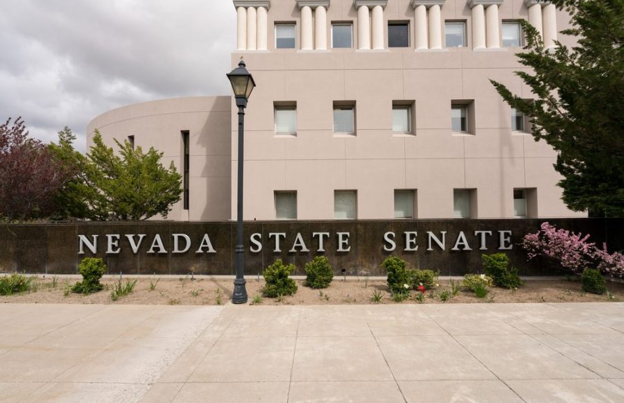 Nevada Bans Pre Employment Testing represented by image of Nevada State Senate building