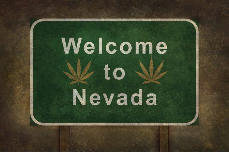 Nevada Bans Pre Employment Testing represented by Welcome to Nevada sign