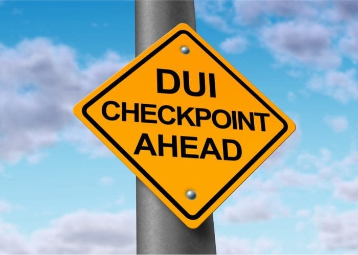 DUI Checkpoint sign