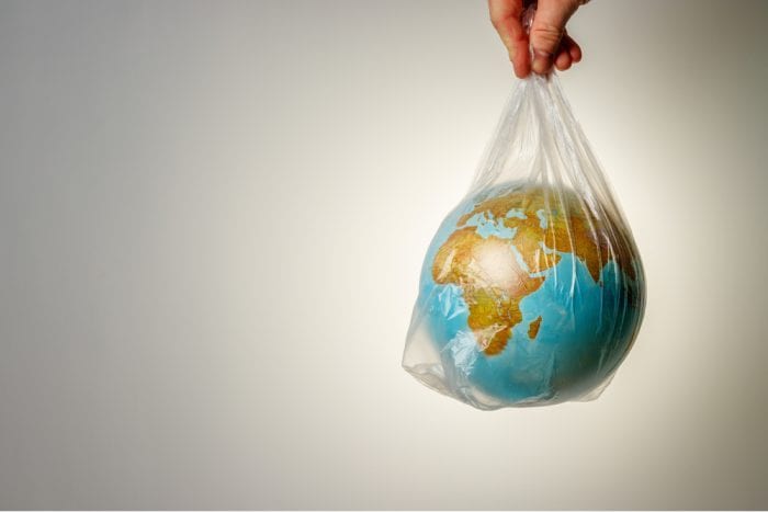 earth in a plastic bag