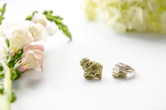 wedding ring with cannabis