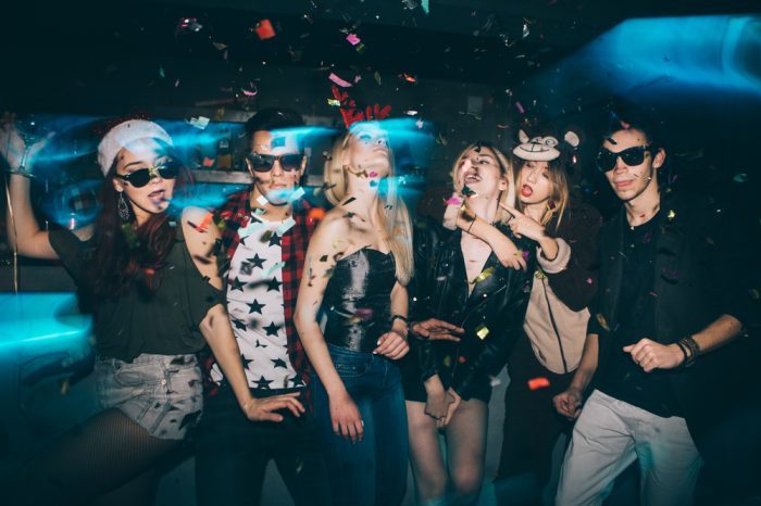 young people partying at a club