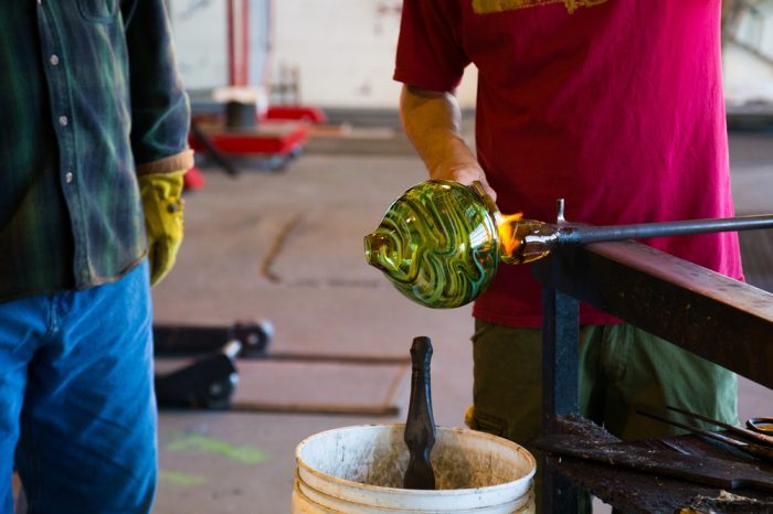 glass blowing like this is uniquely linked to the cannabis industry
