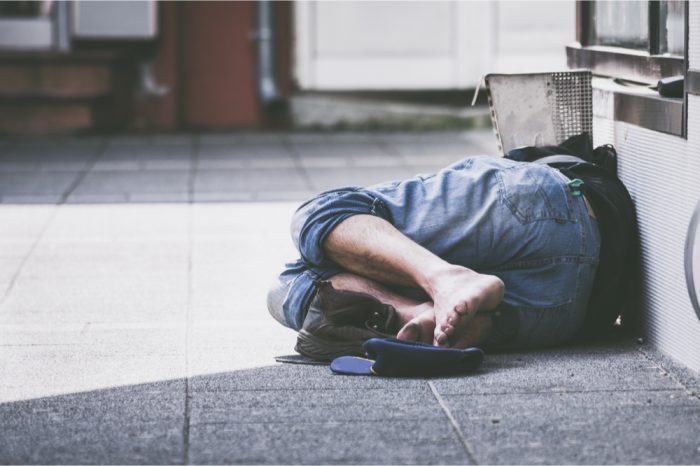 psychosis in homeless man sleeping