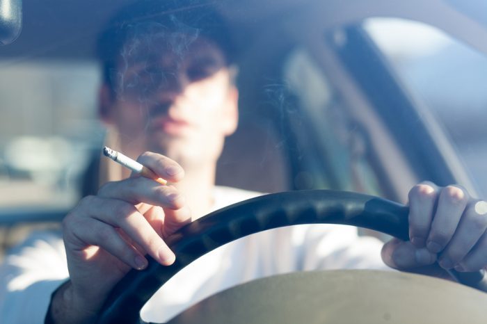 driving and smoking