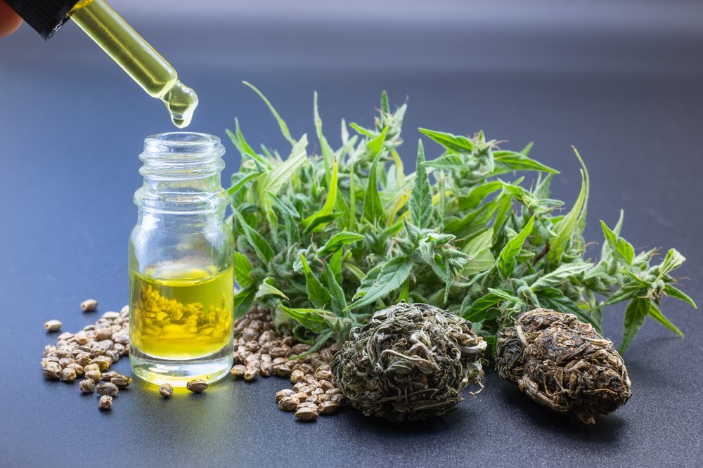 ways to take CBD hemp oil next to cannabis bud