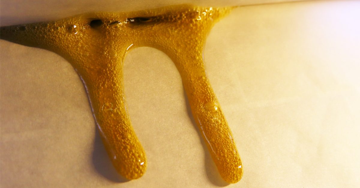 how to make rosin represented by rosin leaking out between parchment sheets