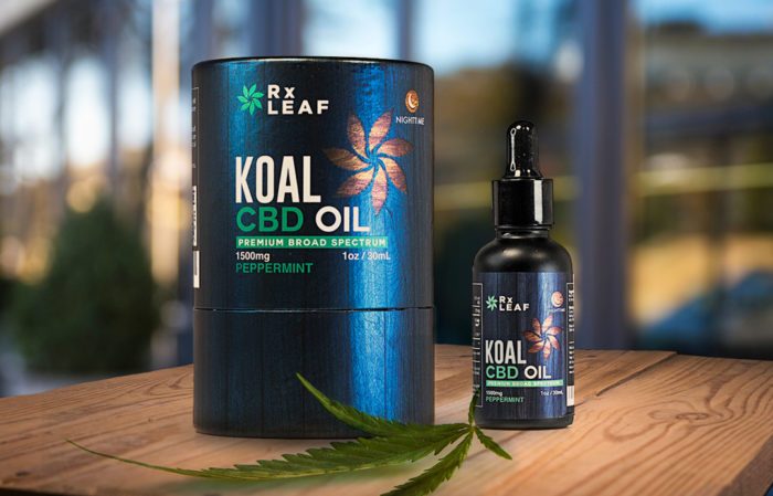 CBD oil peppermint package and box ad