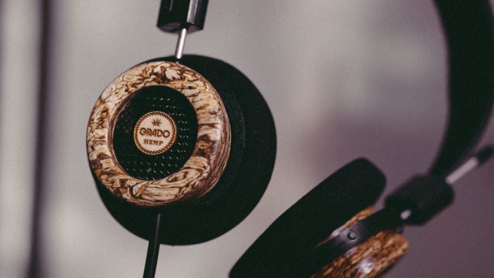 hemp headphones pictured from the side