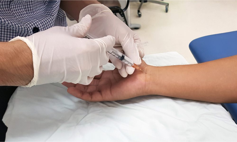 neuropathic pain represented by cortisone injection into wrist